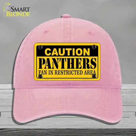 Caution Panthers Hockey Novelty License Plate Hat Unconstructed Cotton / Pink