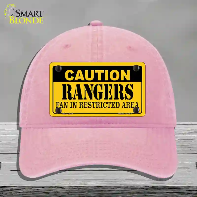 Caution Rangers Novelty License Plate Hat Unconstructed Cotton / Pink