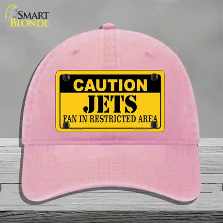 Caution Jets Hockey Novelty License Plate Hat Unconstructed Cotton / Pink