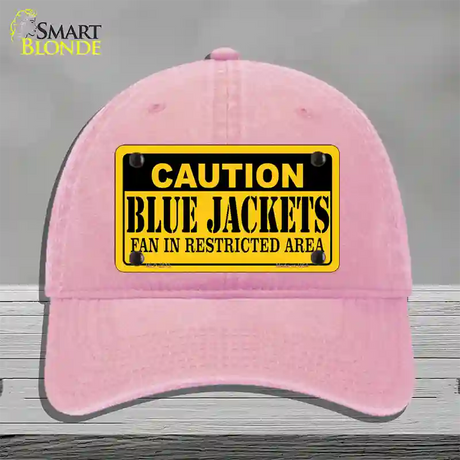 Caution Blue Jackets Novelty License Plate Hat Unconstructed Cotton / Pink