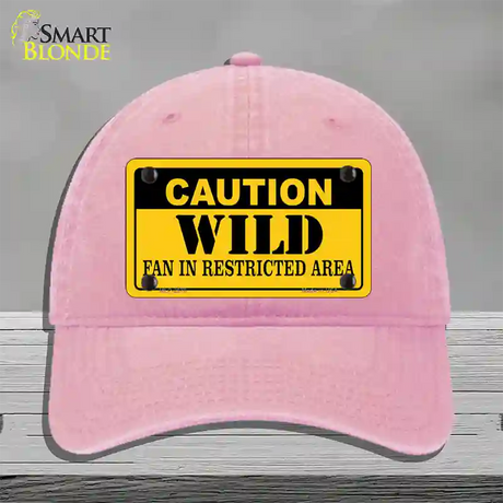 Caution Wild Novelty License Plate Hat Unconstructed Cotton / Pink