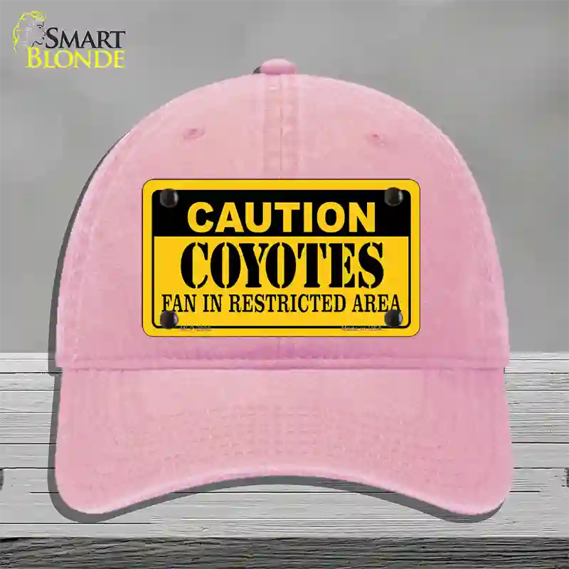 Caution Coyotes Novelty License Plate Hat Unconstructed Cotton / Pink