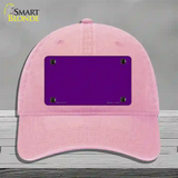 Purple Solid Novelty License Plate Hat Unconstructed Cotton / Pink