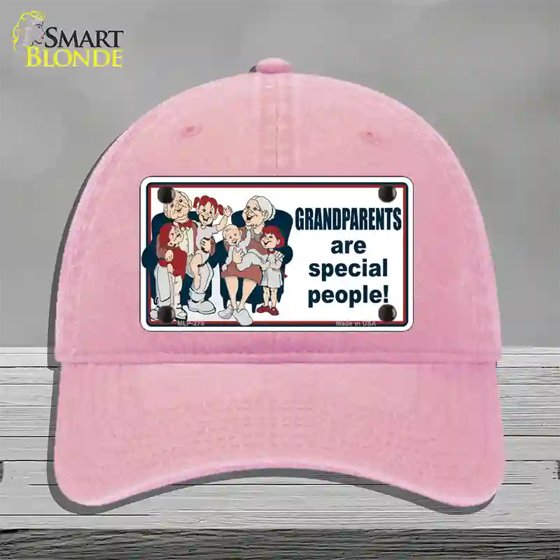 Grandparents Are Special People Novelty License Plate Hat Unconstructed Cotton / Pink