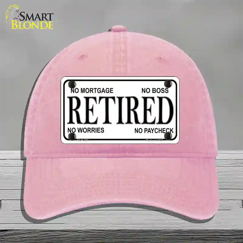 Retired Novelty License Plate Hat Unconstructed Cotton / Pink