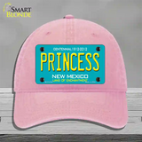 Princess New Mexico Teal Novelty License Plate Hat Unconstructed Cotton / Pink