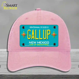 Gallup New Mexico Teal Novelty License Plate Hat Unconstructed Cotton / Pink