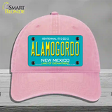 Alamogordo New Mexico Teal Novelty License Plate Hat Unconstructed Cotton / Pink