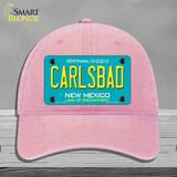 Carlsbad New Mexico Teal Novelty License Plate Hat Unconstructed Cotton / Pink