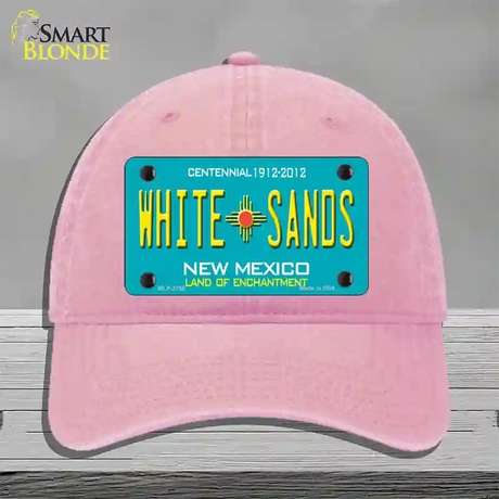 White Sands New Mexico Teal Novelty License Plate Hat Unconstructed Cotton / Pink