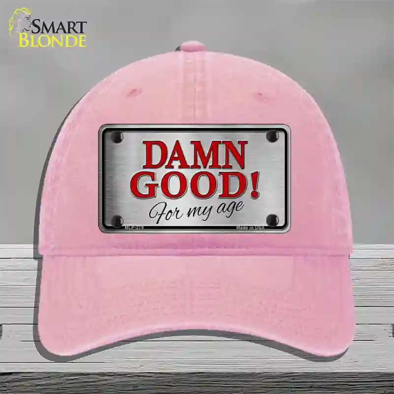 Damn Good Novelty License Plate Hat Unconstructed Cotton / Pink