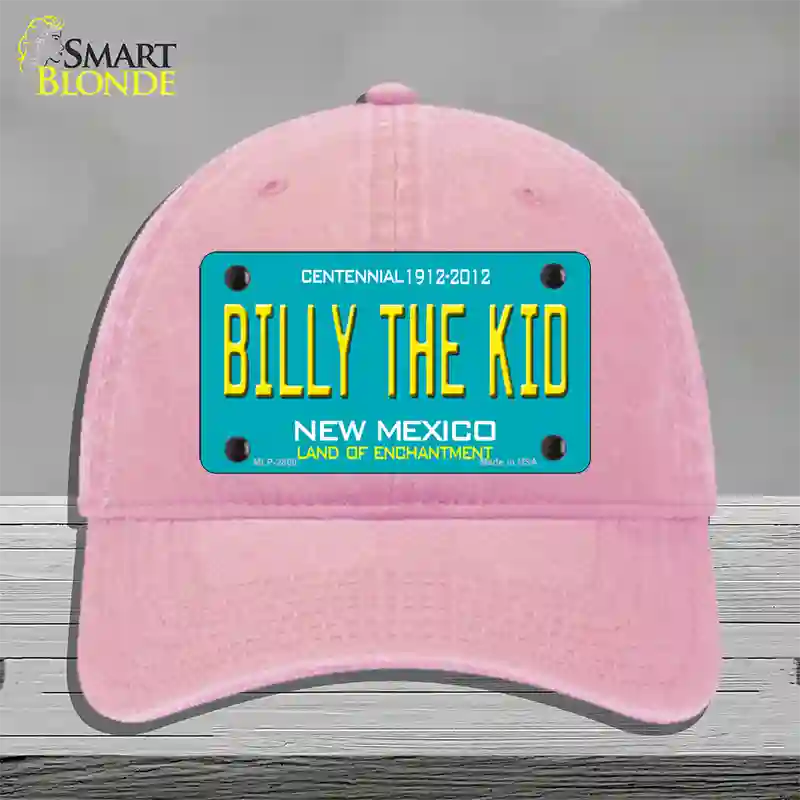 Billy The Kid New Mexico Teal Novelty License Plate Hat Unconstructed Cotton / Pink