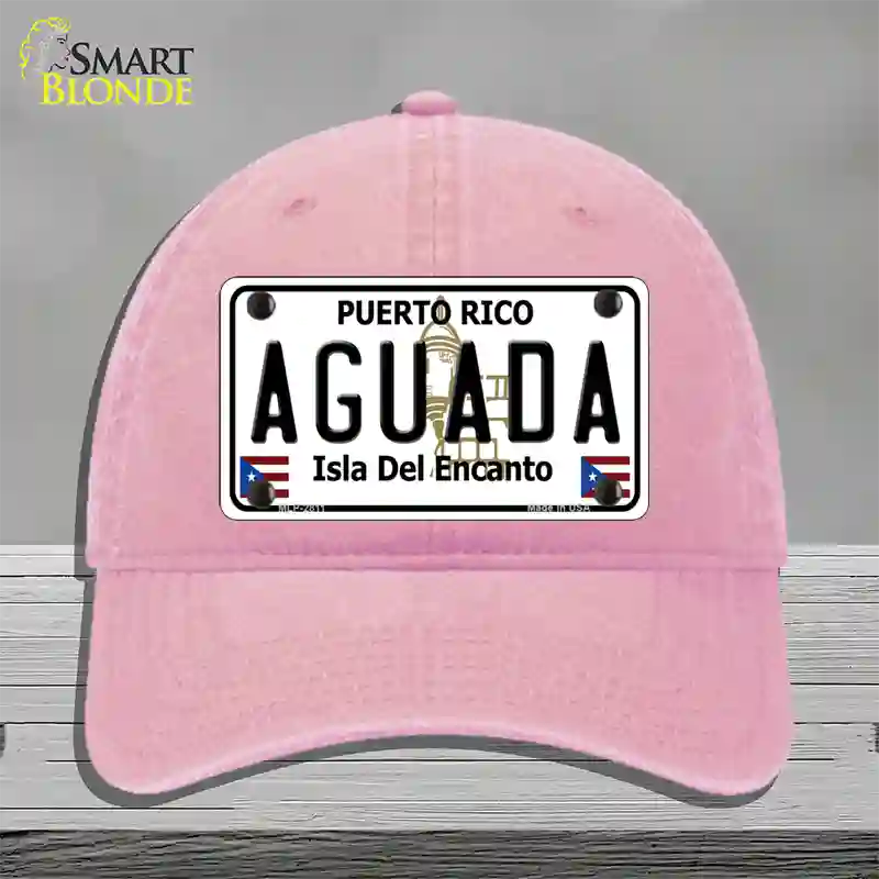 Aguada Puerto Rico Novelty License Plate Hat Unconstructed Cotton / Pink