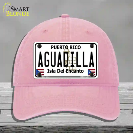 Aguadilla Puerto Rico Novelty License Plate Hat Unconstructed Cotton / Pink