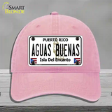 Aguas Buenas Puerto Rico Novelty License Plate Hat Unconstructed Cotton / Pink