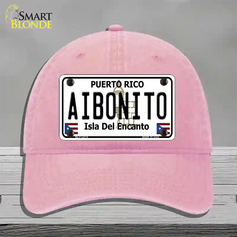 Aibonito Puerto Rico Novelty License Plate Hat Unconstructed Cotton / Pink