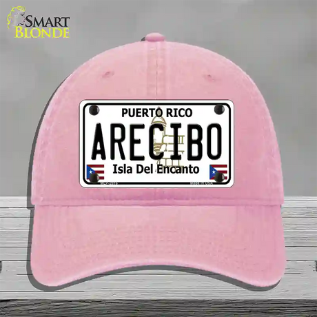 Arecibo Puerto Rico Novelty License Plate Hat Unconstructed Cotton / Pink