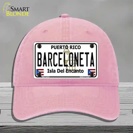 Barceloneta Novelty License Plate Hat Unconstructed Cotton / Pink