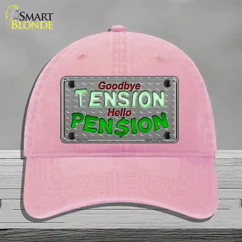 Tension Pension Novelty License Plate Hat Unconstructed Cotton / Pink