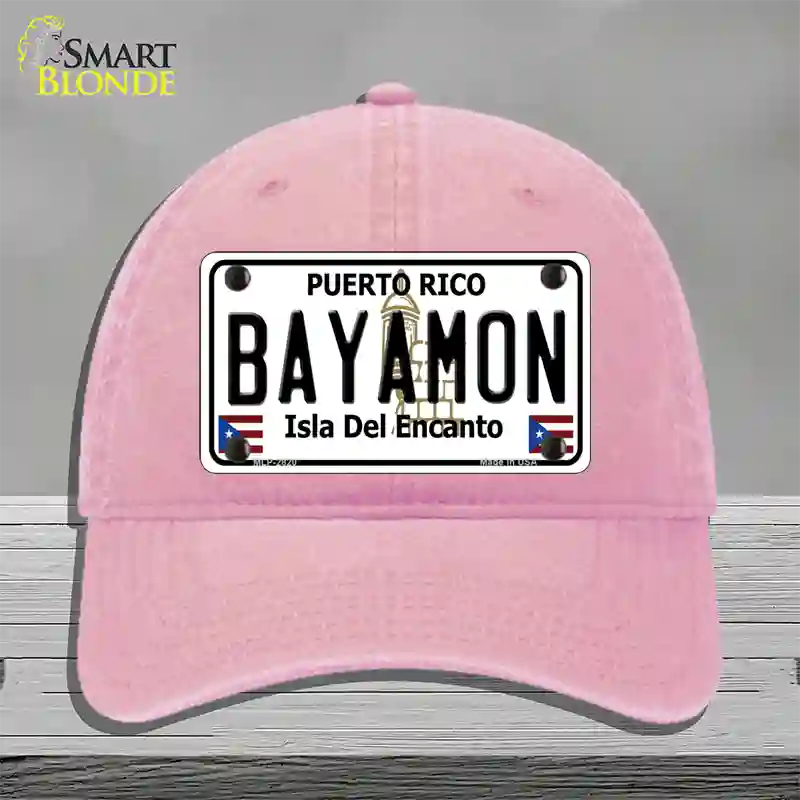 Bayamon Novelty License Plate Hat Unconstructed Cotton / Pink