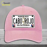 Cabo Rojo Novelty License Plate Hat Unconstructed Cotton / Pink