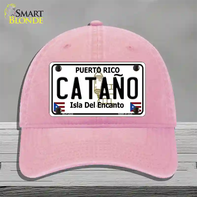 Catano Puerto Rico Novelty License Plate Hat Unconstructed Cotton / Pink