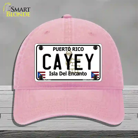 Cayey Puerto Rico Novelty License Plate Hat Unconstructed Cotton / Pink