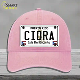 Cidra Novelty License Plate Hat Unconstructed Cotton / Pink