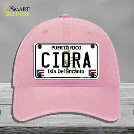 Cidra Novelty License Plate Hat Unconstructed Cotton / Pink