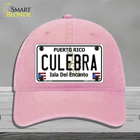 Culebra Novelty License Plate Hat Unconstructed Cotton / Pink