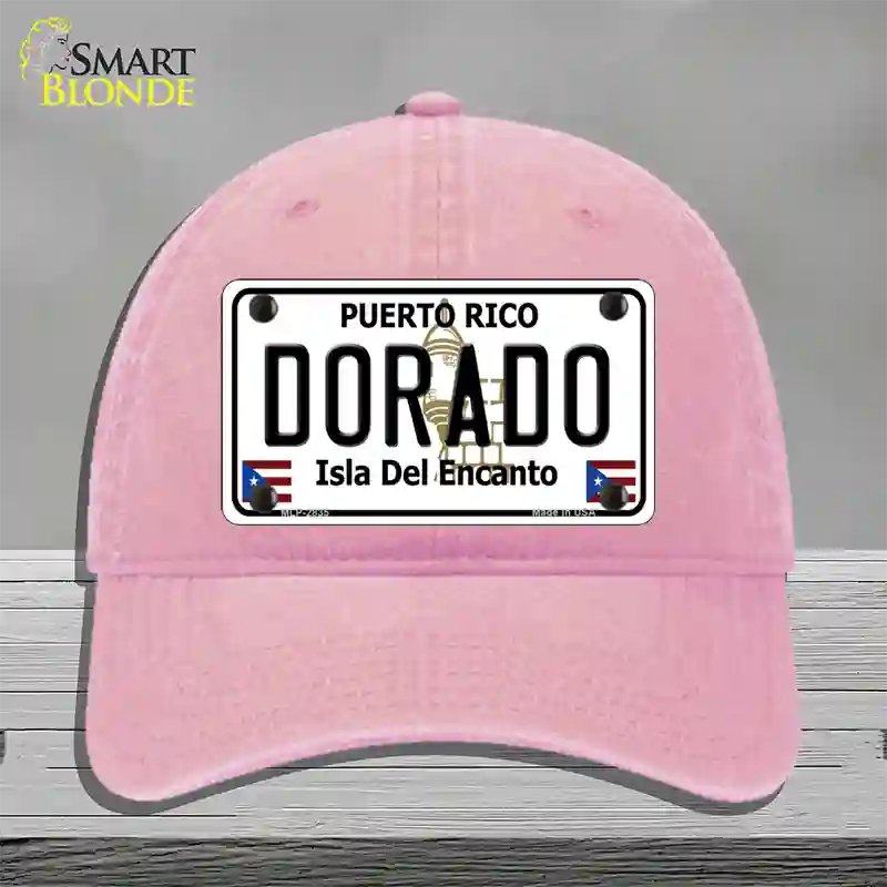 Dorado Novelty License Plate Hat Unconstructed Cotton / Pink