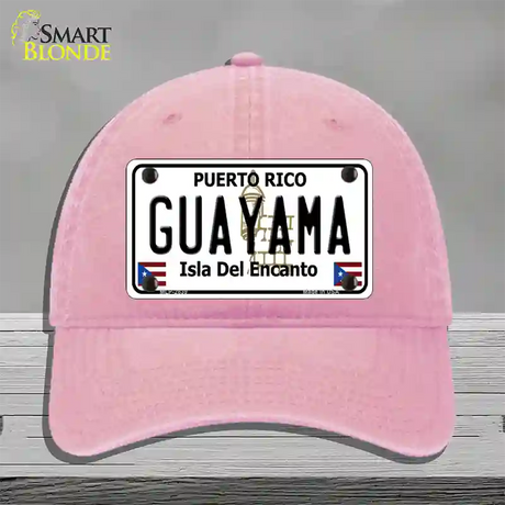 Guayama Puerto Rico Novelty License Plate Hat Unconstructed Cotton / Pink