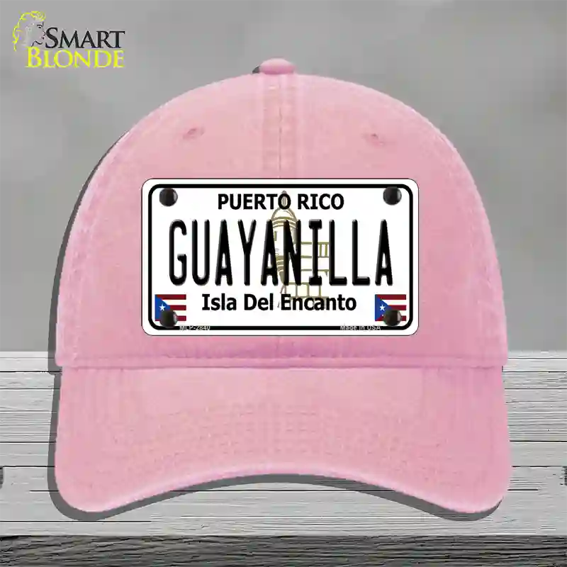 Guayanilla Puerto Rico Novelty License Plate Hat Unconstructed Cotton / Pink