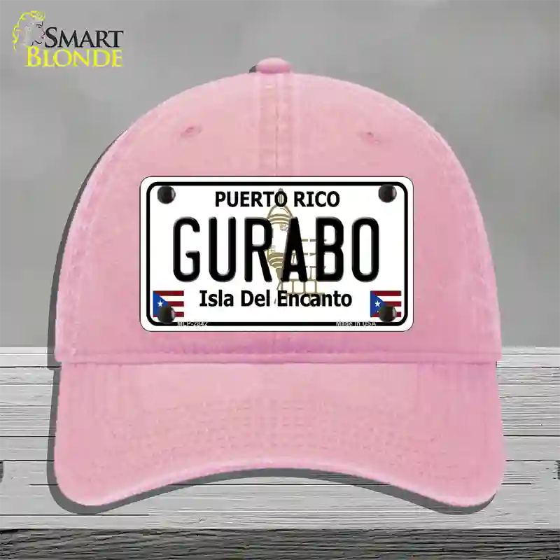 Gurabo Puerto Rico Novelty License Plate Hat Unconstructed Cotton / Pink