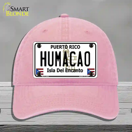 Humacao Puerto Rico Novelty License Plate Hat Unconstructed Cotton / Pink