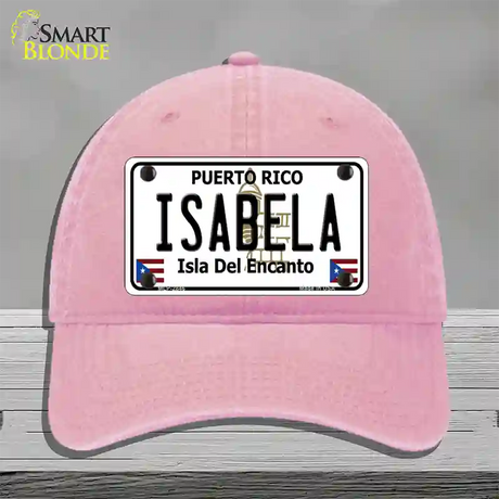 Isabela Puerto Rico Novelty License Plate Hat Unconstructed Cotton / Pink