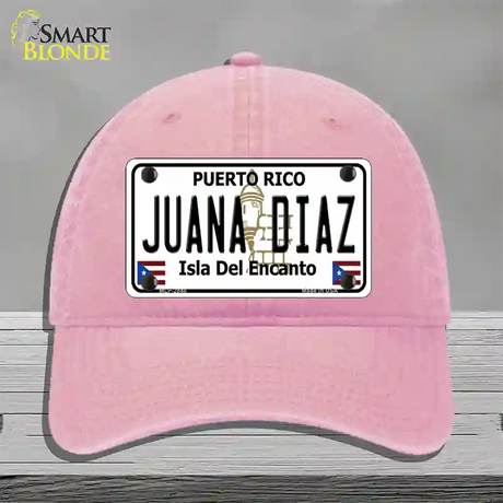 Juana Diaz Puerto Rico Novelty License Plate Hat Unconstructed Cotton / Pink