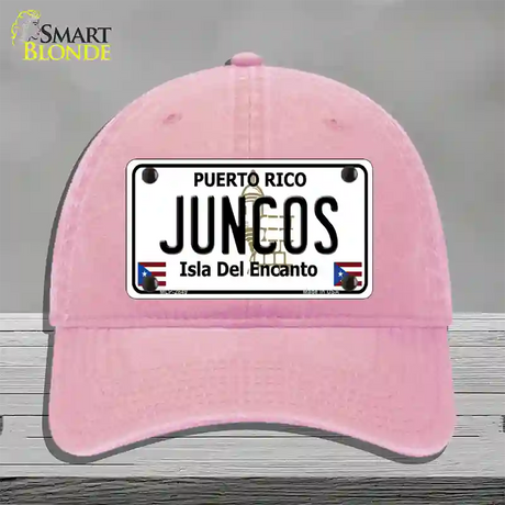 Juncos Puerto Rico Novelty License Plate Hat Unconstructed Cotton / Pink