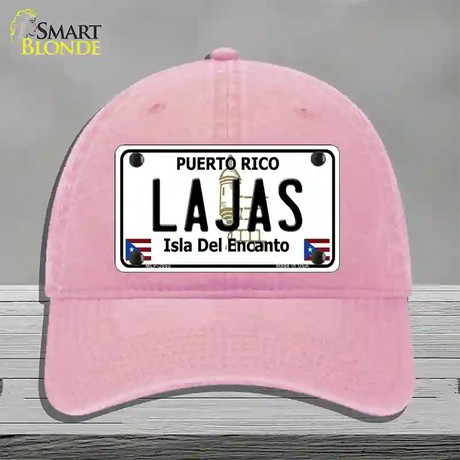 Lajas Puerto Rico Novelty License Plate Hat Unconstructed Cotton / Pink