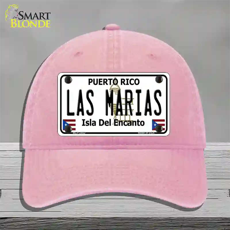 Las Marias Puerto Rico Novelty License Plate Hat Unconstructed Cotton / Pink