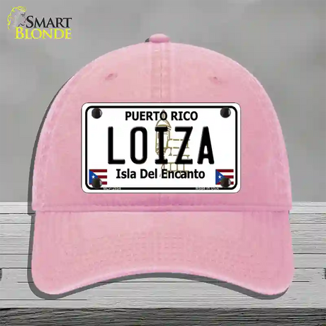 Loiza Puerto Rico Novelty License Plate Hat Unconstructed Cotton / Pink