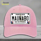 Maunabo Puerto Rico Novelty License Plate Hat Unconstructed Cotton / Pink