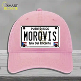 Morovis Puerto Rico Novelty License Plate Hat Unconstructed Cotton / Pink