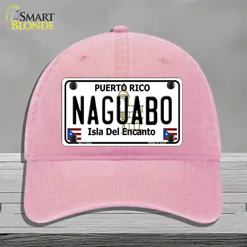 Naguabo Puerto Rico Novelty License Plate Hat Unconstructed Cotton / Pink