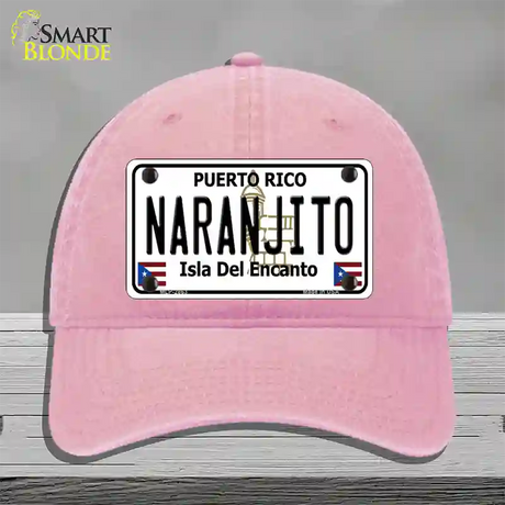 Naranjito Puerto Rico Novelty License Plate Hat Unconstructed Cotton / Pink