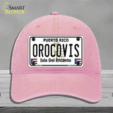 Orocovis Puerto Rico Novelty License Plate Hat Unconstructed Cotton / Pink