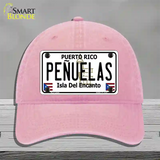 Penuelas Puerto Rico Novelty License Plate Hat Unconstructed Cotton / Pink