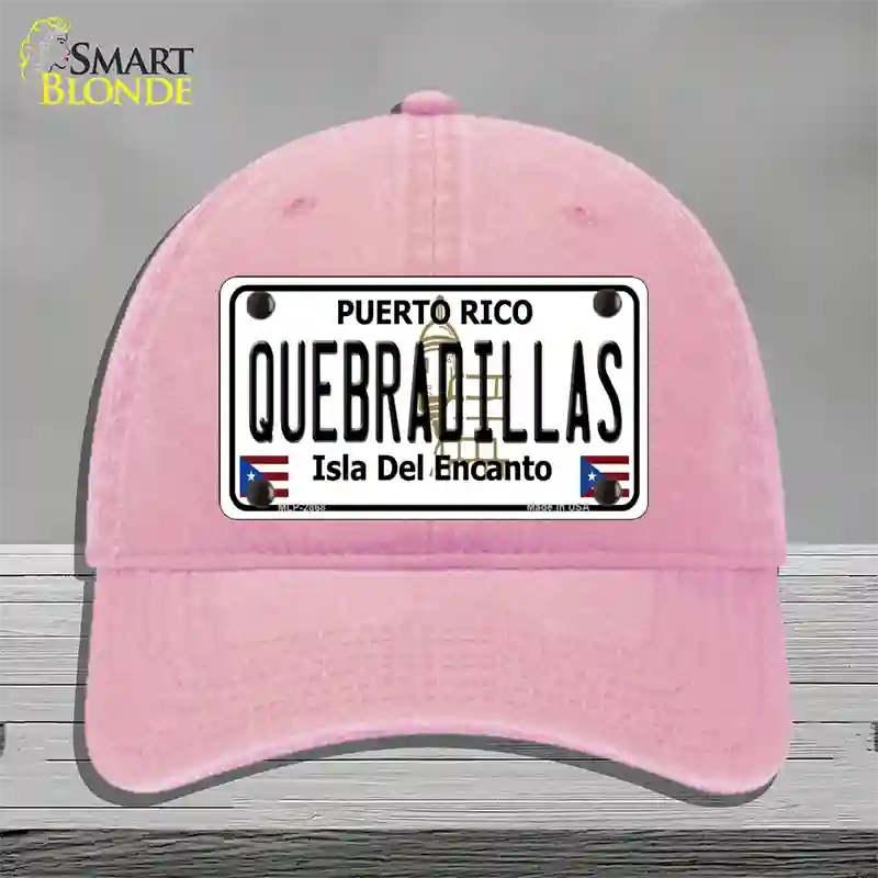 Quebradillas Puerto Rico Novelty License Plate Hat Unconstructed Cotton / Pink