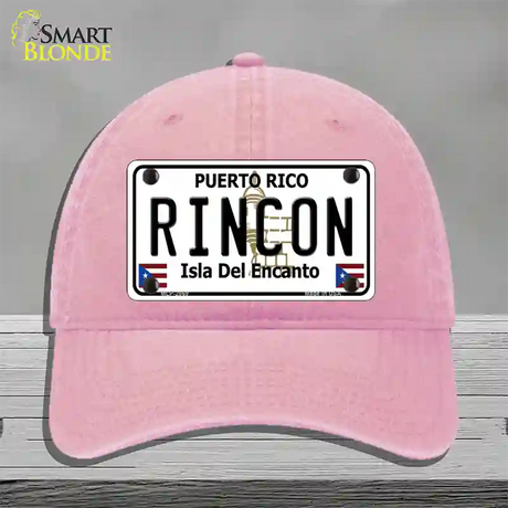 Rincon Puerto Rico Novelty License Plate Hat Unconstructed Cotton / Pink