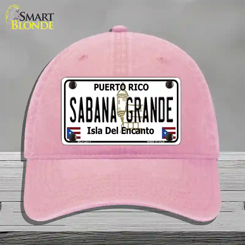 Sabana Grande Puerto Rico Novelty License Plate Hat Unconstructed Cotton / Pink